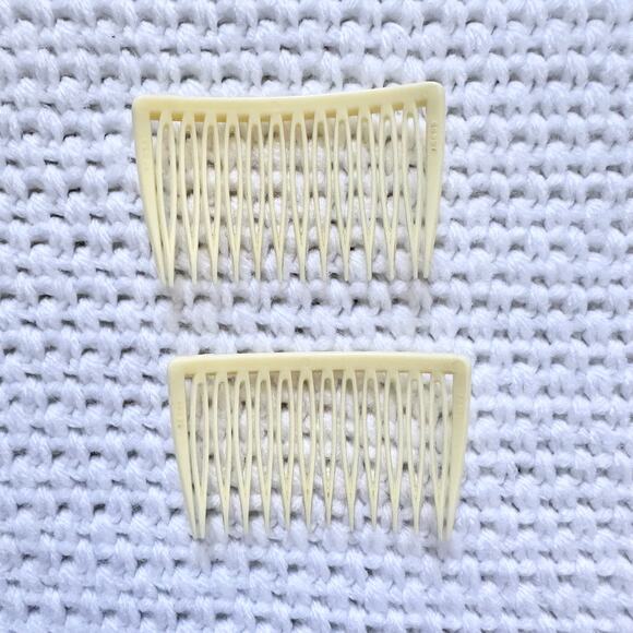 Goody Vintage USA Made Dark Brown Tortoise Cream Side Hair Combs Set 6 3 Pairs - Picture 12 of 14